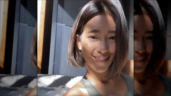 Woman with a box bob