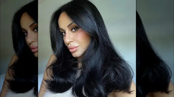 Woman with big curls