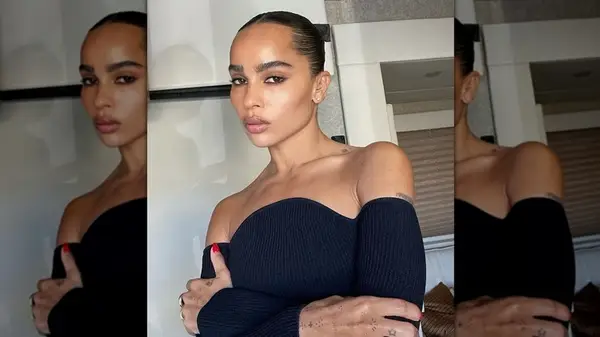 Zoe Kravitz posing in photo with minimal makeup