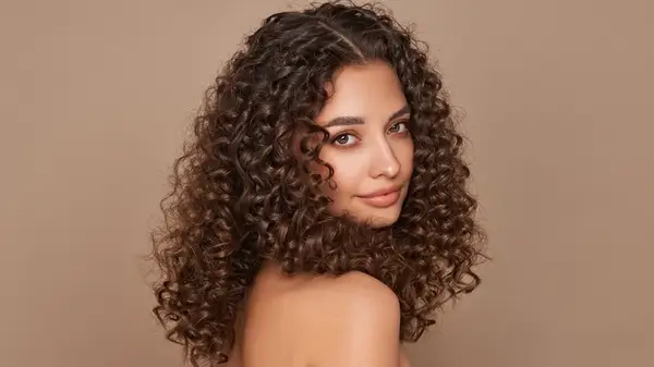 Woman with curly hair
