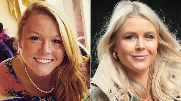 Karoline Leavitt in 2015 and 2025, side by side photos