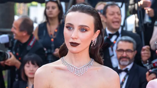 Person with dark brown lipstick