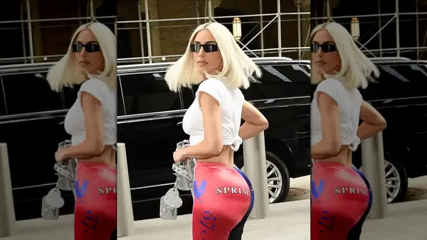 Kim Kardashian with blonde bob