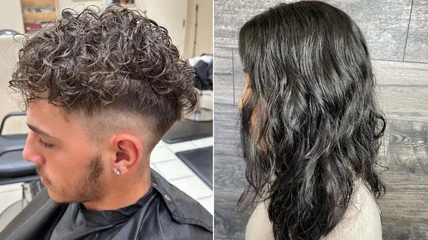 short perm male, and body wave perm