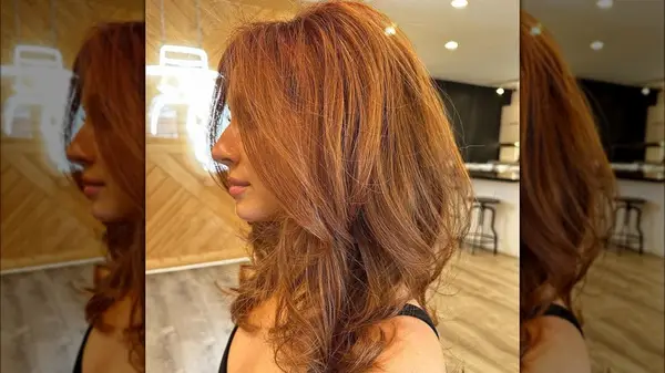 Woman with layered hair