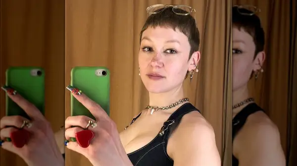 Woman with a pixie cut