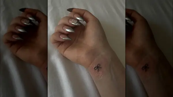wrist bow tattoo