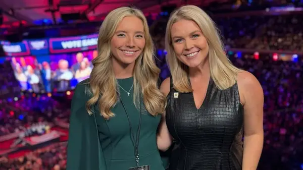 Karoline Leavitt posing with Sonny Joy Nelson