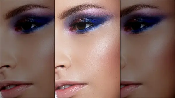 Close up of purple eyeshadow look