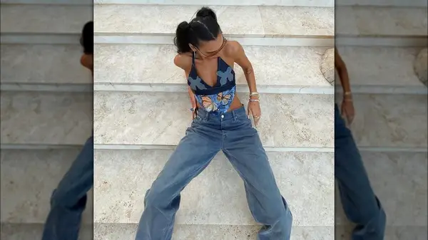 Dua Lipa with pigtails