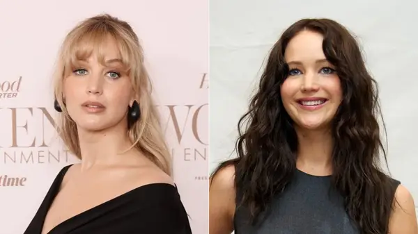 Jennifer Lawrence with blonde and dark hair