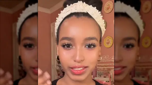 Woman with blurred lips