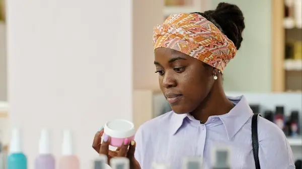 Woman shopping for skincare