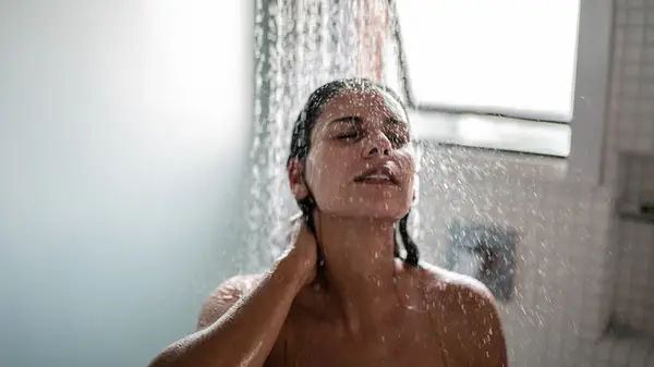 Woman showering