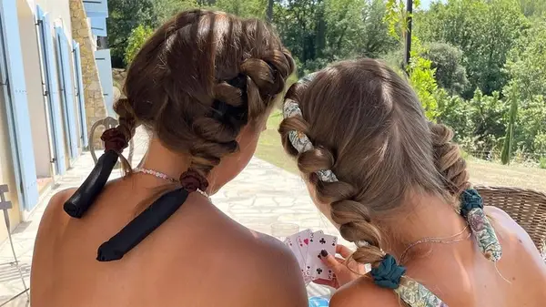 Woman doing heatless curls