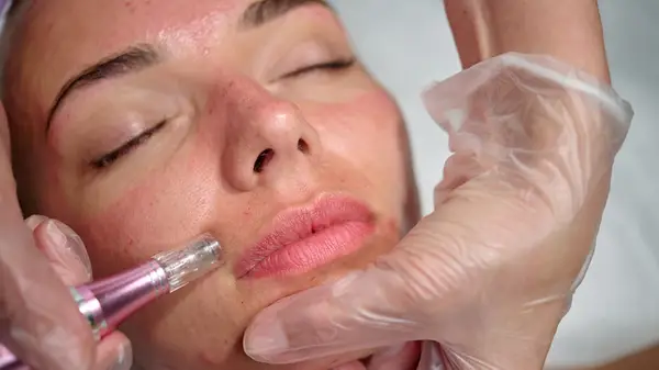 Woman getting facial