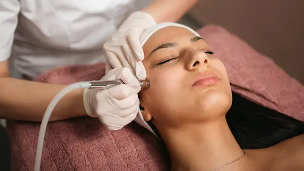 Woman getting facial