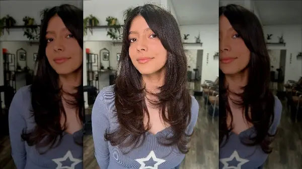 long feathered haircut layers