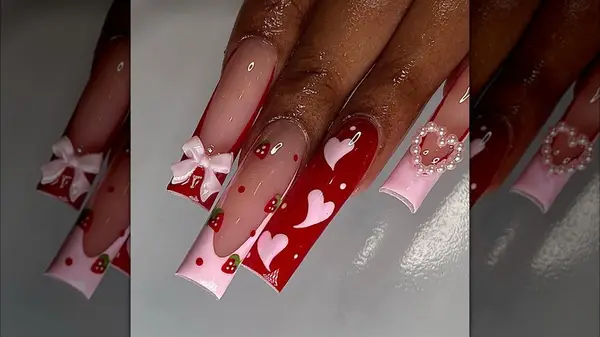 Glossy nail art manicure
