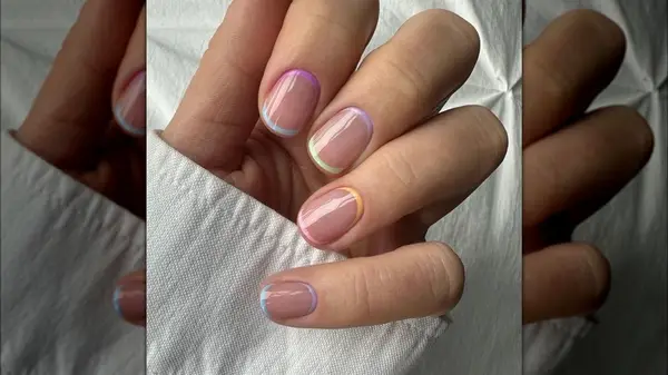 Glossy pastel nails