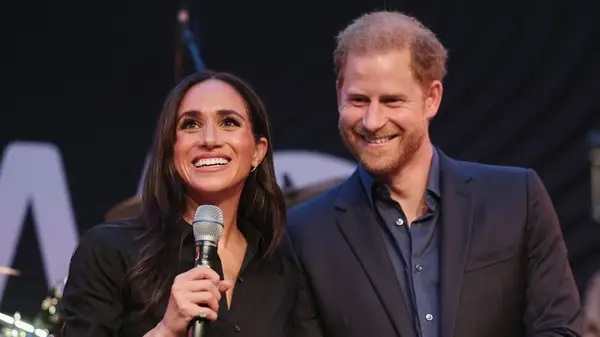 Meghan Markle and Prince Harry on stage