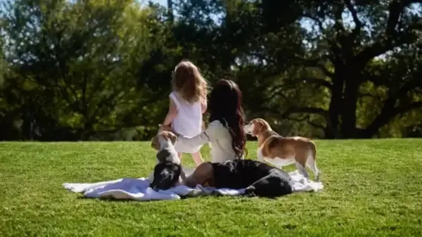 Meghan Markle with Lilibet and their dogs