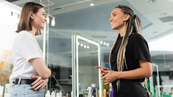 Woman waving goodbye