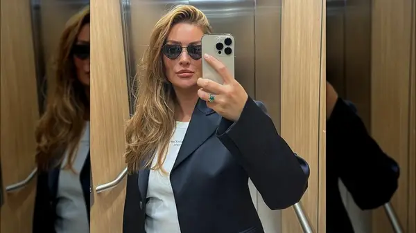 Woman with honey blonde hair 