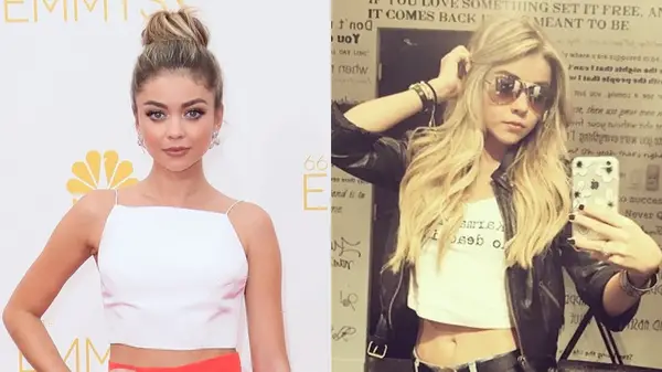 Sarah Hyland with blond hair