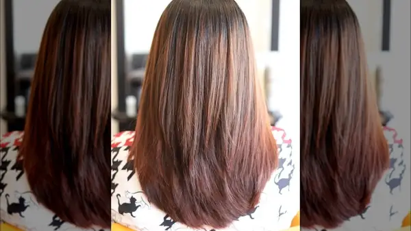 Woman with a graduated hair cut