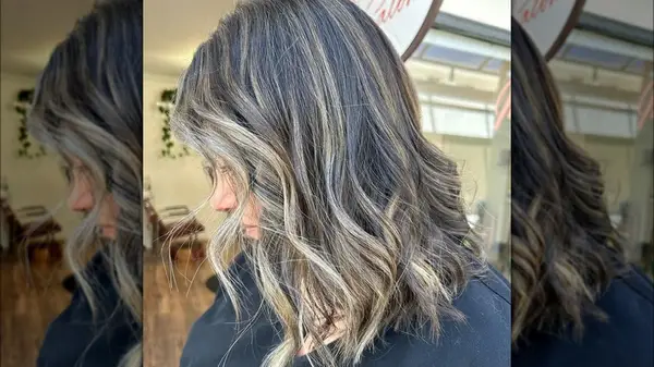 Woman with a lob haircut