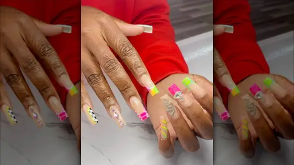 nails with gem stones