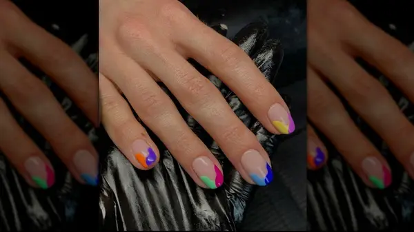 colorful and bold french tips