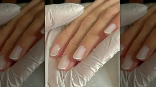 milky white french manicure