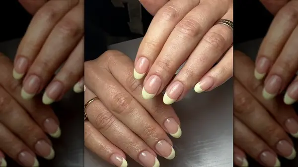 butter yellow french manicure