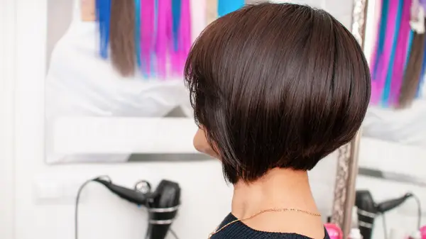 Woman with graduated bob