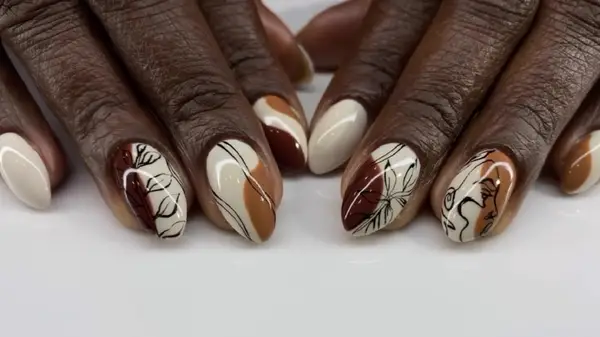 Latte inspired nail art