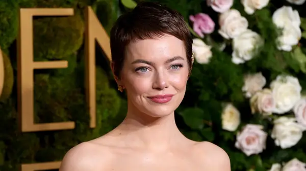 Emma Stone on the red carpet with a pixie cut