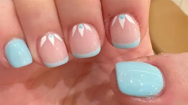 Light blue manicure