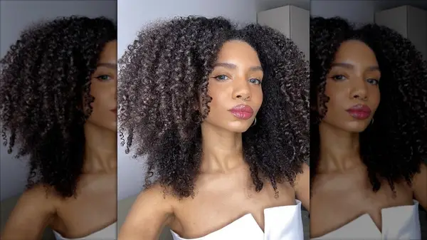 Woman with curly afro