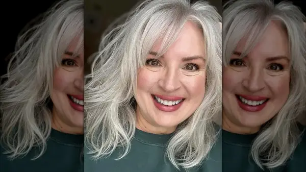 Woman with wispy bangs