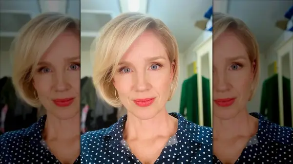 Woman with a side-part bob