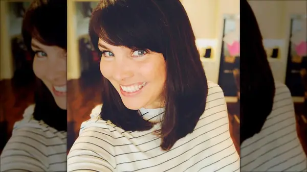 Woman with side bangs