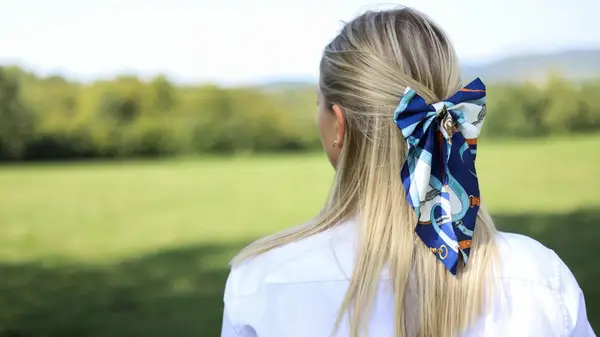 Woman hair with scarf