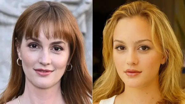 Leighton Meester with brunette and blond hair