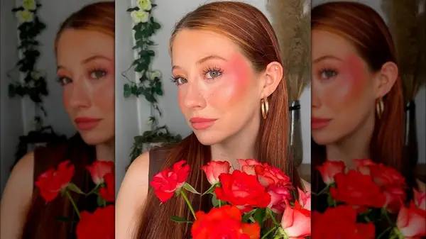 woman with sunset blush trend