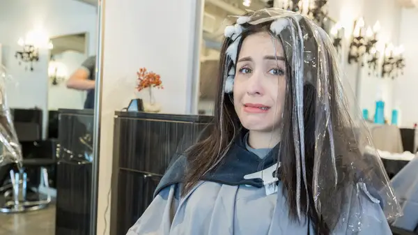 Woman with bad hair cut