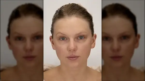 A close-up of Taylor Swift before her transformation for the music video 