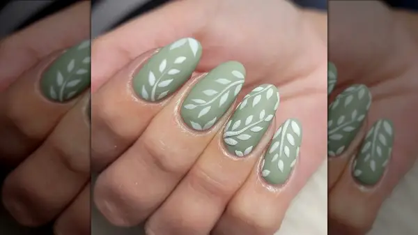 Matte sage nails