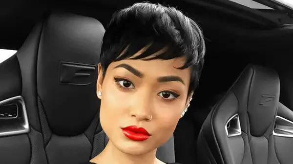 pixie cut with side baby bangs